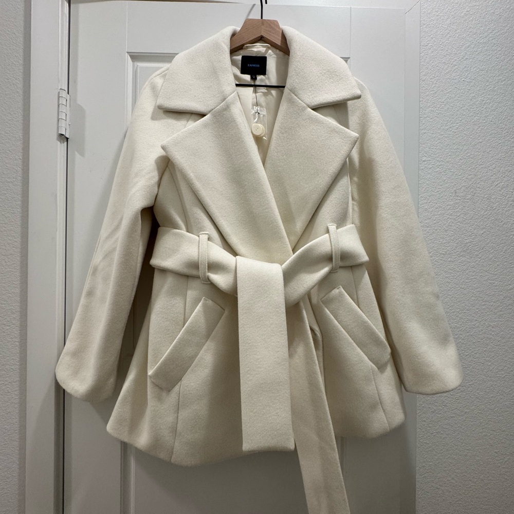 Express Cream Women's Trench Coat